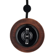 FND OPBOUW DRAAI-WISSELSCHAKELAAR PORSELEIN ZWART