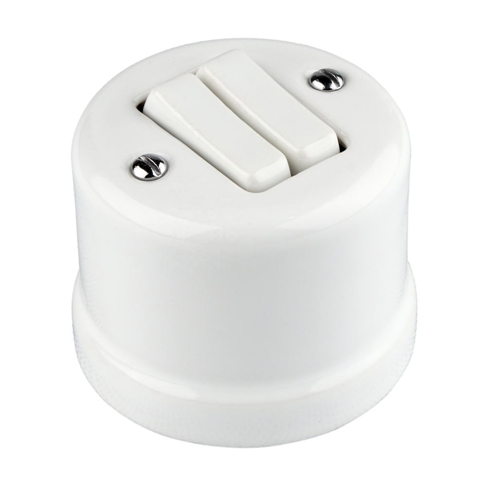 FND OPBOUW WISSEL/WISSELSCHAKELAAR PORSELEIN WIT