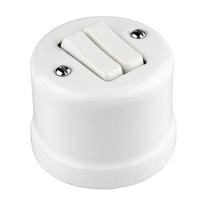 FND OPBOUW WISSEL/WISSELSCHAKELAAR PORSELEIN WIT