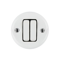 FND OPBOUW WISSEL/WISSELSCHAKELAAR PORSELEIN WIT