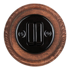 FND DUBBELE WISSELSCHAKELAAR PORSELEIN ZWART