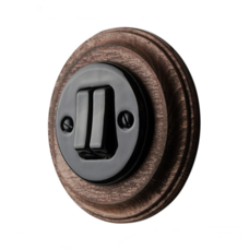 FND DUBBELE WISSELSCHAKELAAR PORSELEIN ZWART