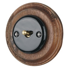 FND WISSELSCHAKELAAR PORSELEIN ZWART TYPE 2