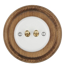 FND DUBBELE DRUKKNOP PORSELEIN WIT TYPE 2