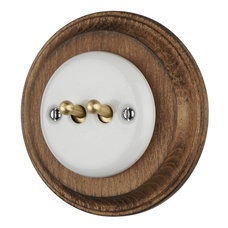 FND DUBBELE DRUKKNOP PORSELEIN WIT TYPE 2