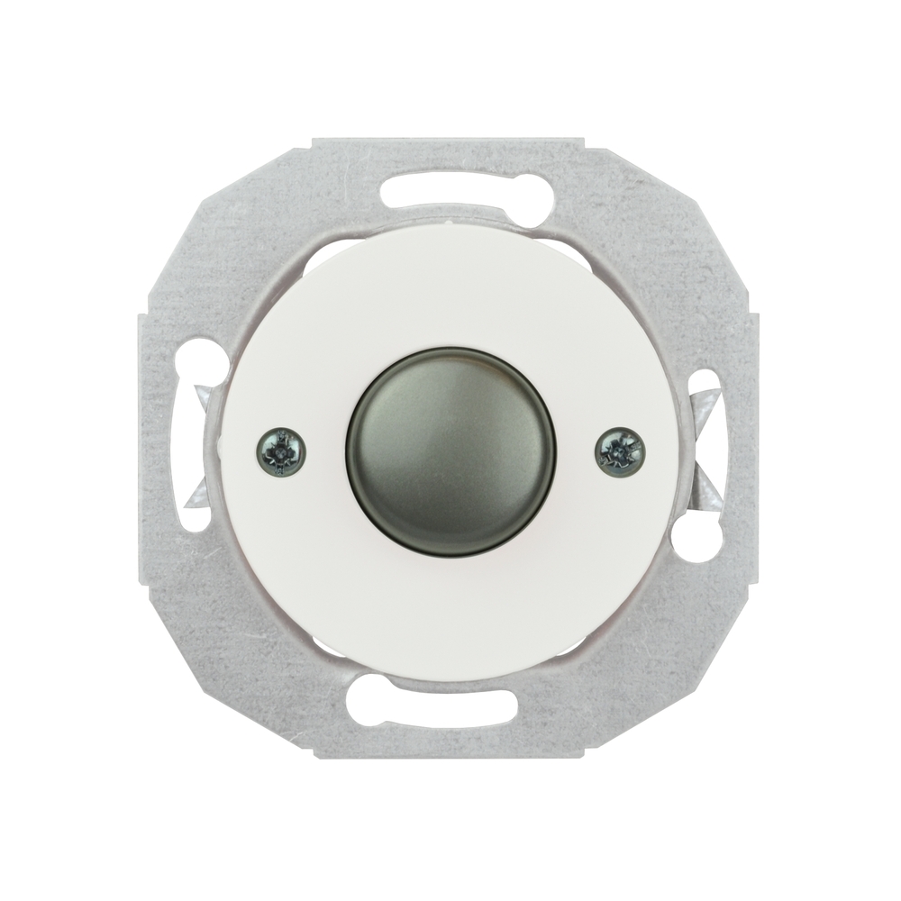 RENOVA DRUKKNOP MET METALLIC KNOP WIT
